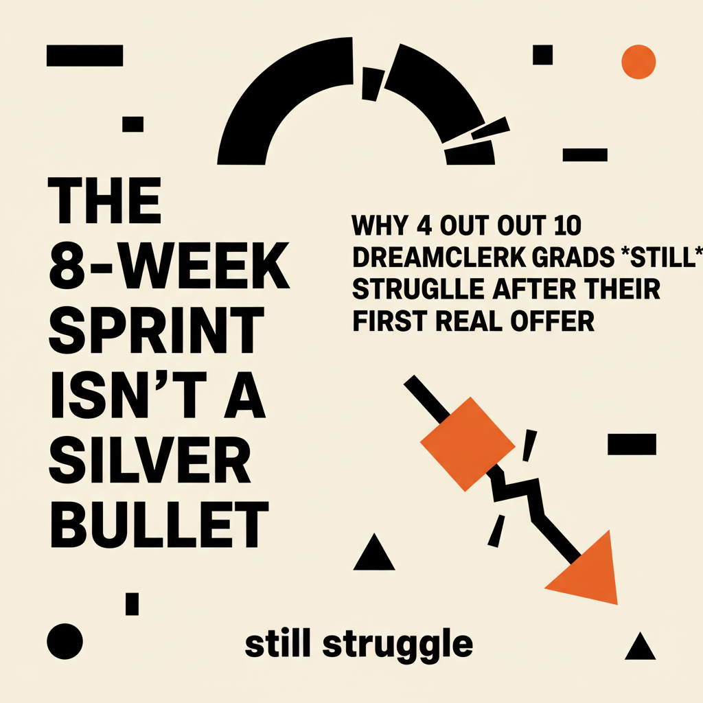 the 8-week sprint isn't a silver bullet: why 4 out of 10 dreamclerk grads *still* struggle after their first real offer